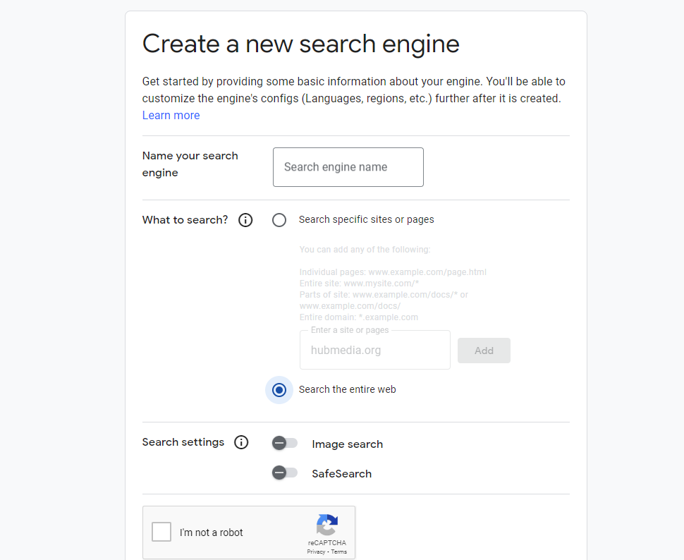 google custom search engine